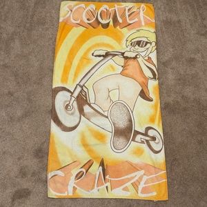 Vintage Jay Tranco Scooter Craze Beach Towel 52"x27" *Read